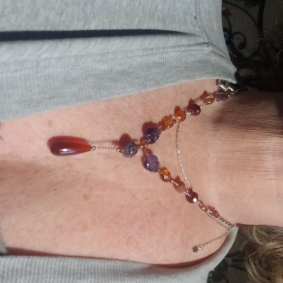 OOAK STERLING GEMSTONE BEADED NECKLACE - Picture 4 of 5